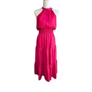 Lost+Wander Pink Tiered Maxi Dress Size Medium